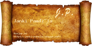 Janki Paméla névjegykártya